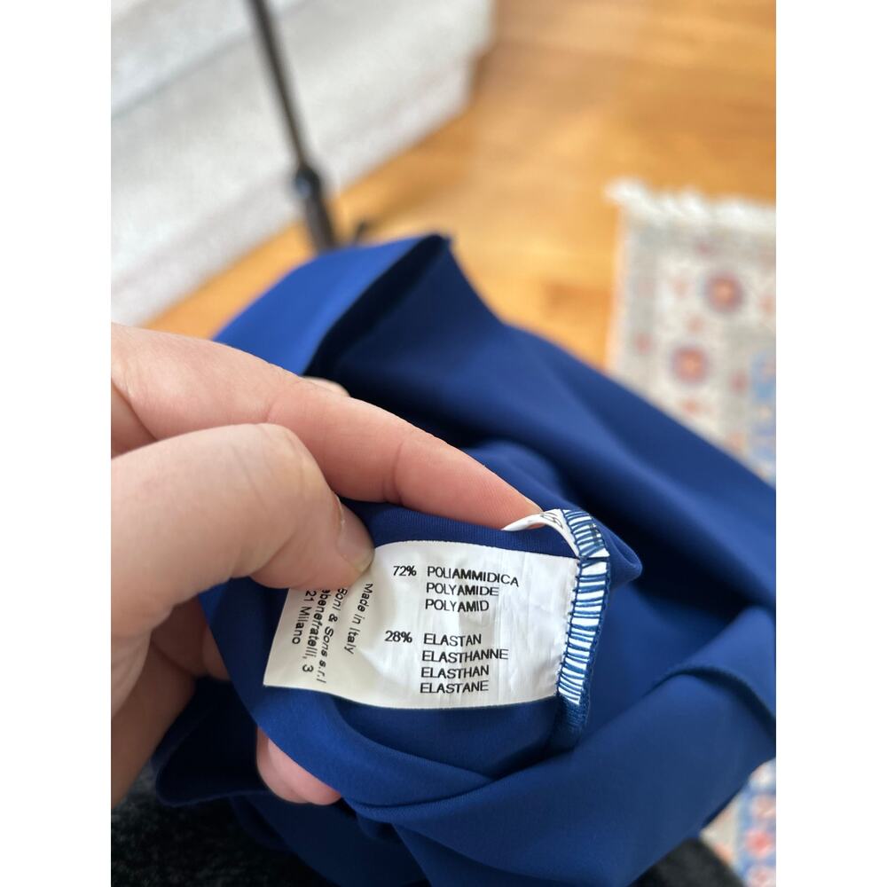 Chiara Boni Arabela Deep Navy Blue Off the Shoulder Sheath Cocktail Dress - Picture 8 of 10